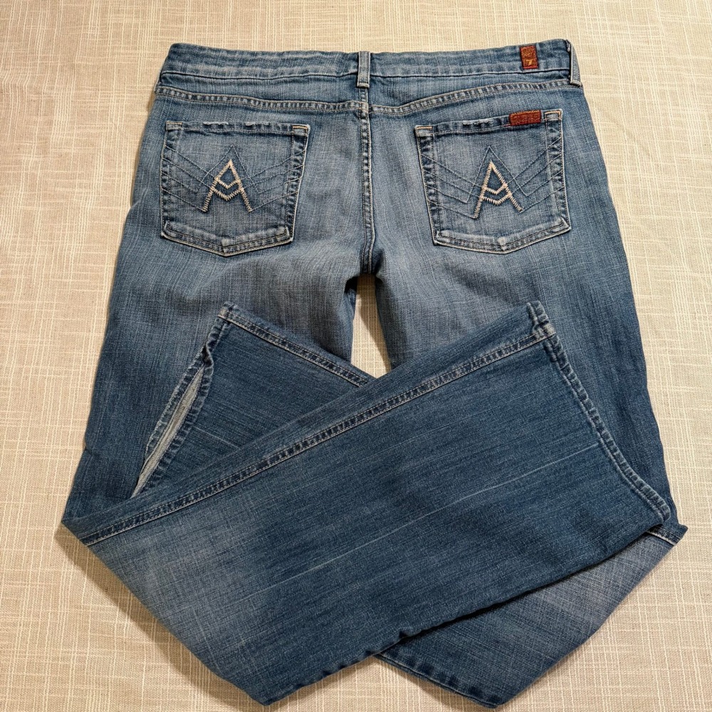 7 For All Mankind A Pocket Bootcut Jeans Medium‎ Wash Blue Size 33 U130055U-055U